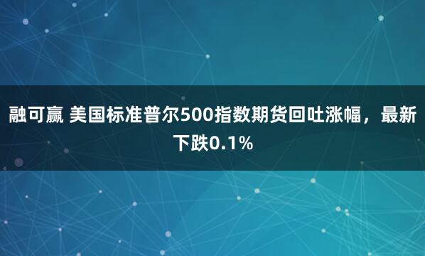 融可赢 美国标准普尔500指数期货回吐涨幅，最新下跌0.1%